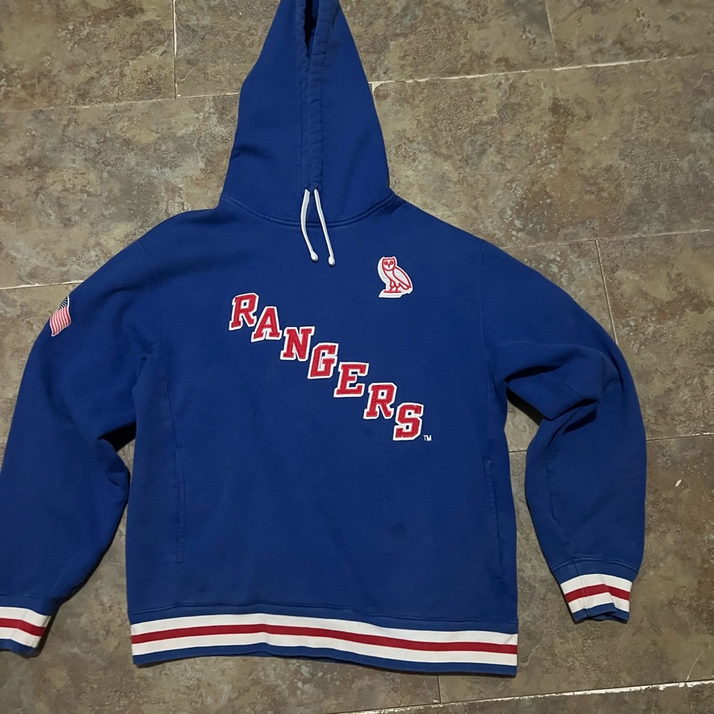 men’s blue rangers ovo hoodie